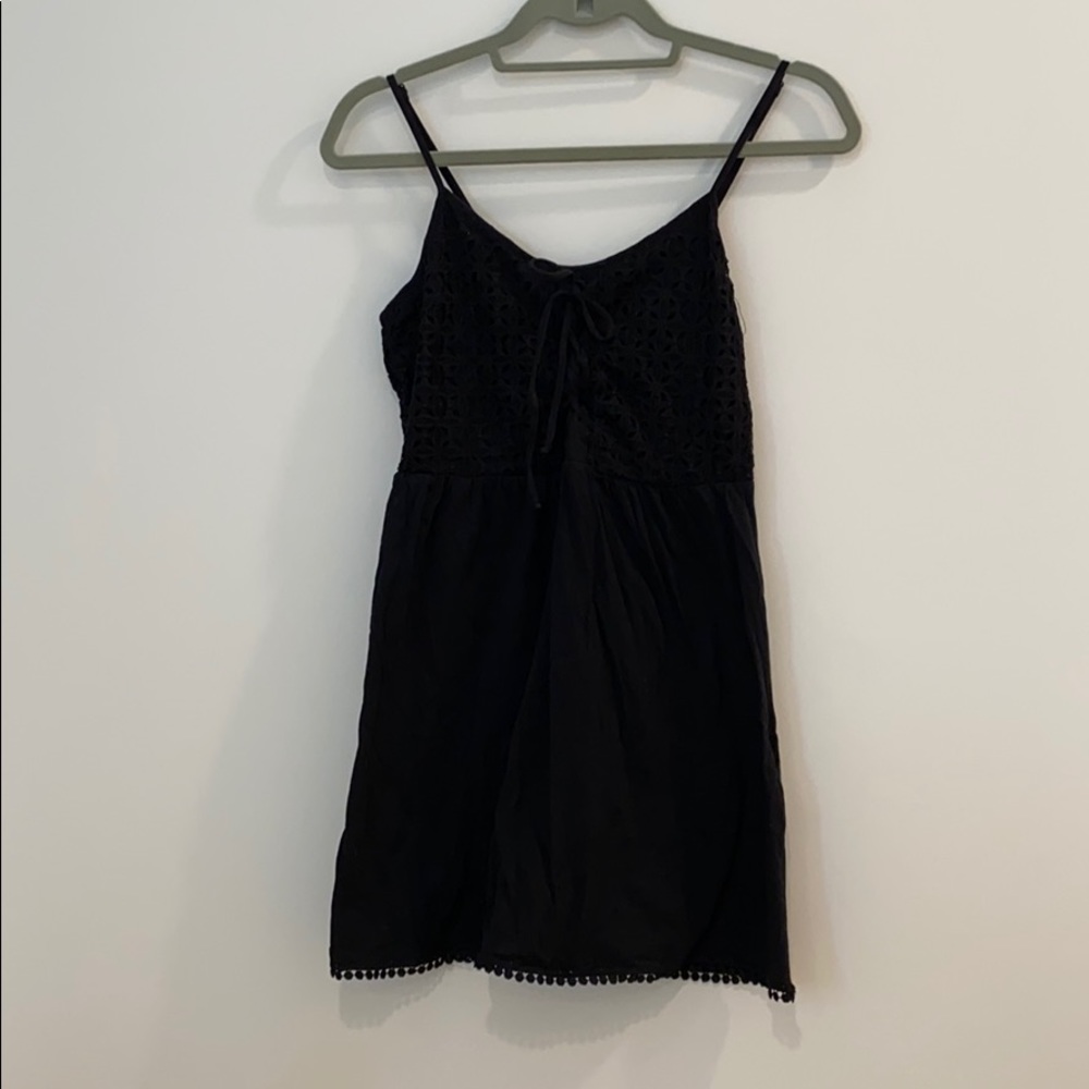 Topshop Black Cotton Sun Dress